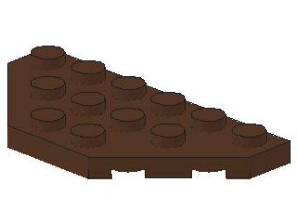 Lego Wedge Plate 3 x 6 (2419) brown
